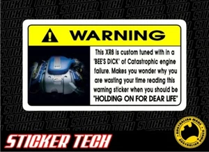 WARNING FORD FALCON V8 XR8 GT GTP STICKER DECAL SUITS BOSS 260 290 315 335 RSPEC - Bild 1 von 1