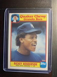 1986 Topps Quaker Chewy Granola Bars Rickey Henderson Yankees #25 HOF Free Ship