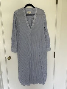 EUC Blue + White Striped NILI LOTAN Dress/Caftain Size S - Picture 1 of 4