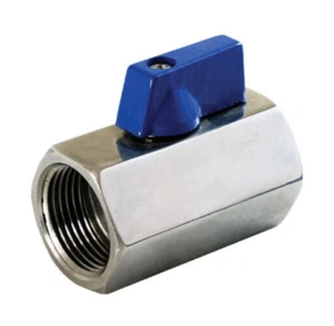 3/8" Stainless Steel 316 (CF8M) Mini Ball Valve - FxF NPT - Picture 1 of 2
