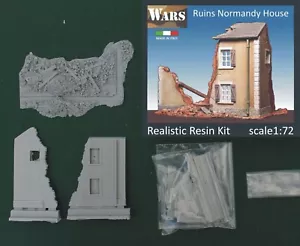 WARS 3-72 Rovine casa Normandia kit resina diorama WW2 Ruins Normandy House 1:72 - Foto 1 di 1