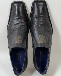 Mark Mason Rock Never Dies Slip On Dragon Black Leather Loafer Shoes Size 12 - Picture 1 of 17