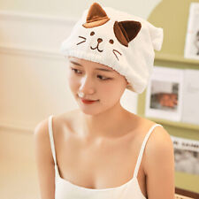 Cute Cat Kitten Women Hair Turban Quick Dry Bath Hair Drying Towel Head Hat Cap