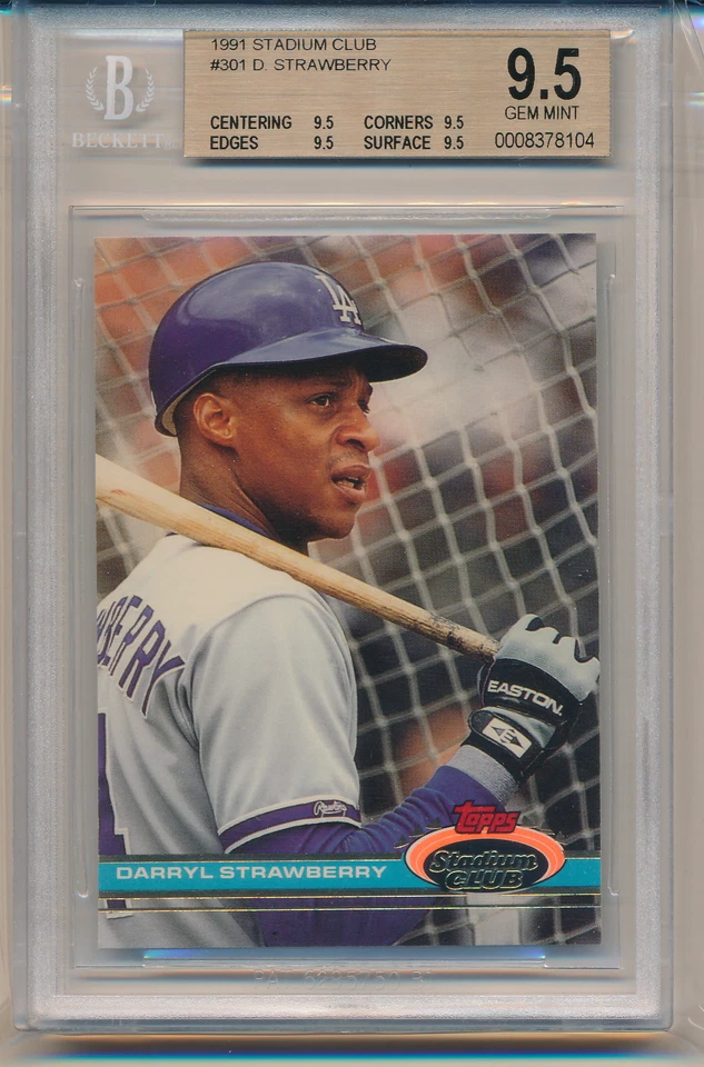 1991 Stadium Club Darryl Strawberry (#301) (All 9.5 Sub Grades) BGS9.5 BGS - Image 1 of 1
