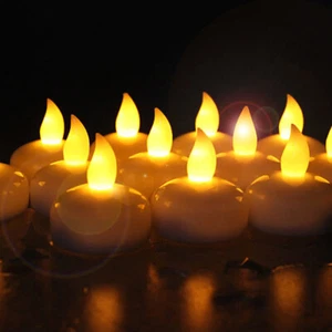 LED Floating Candles Flameless Tea Lights Battery Operated Waterproof DecoratioN - Picture 1 of 9