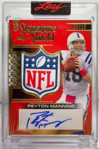 Peyton Manning 2023 Leaf Signature NFL Shield Patch Autograph Auto#d 10/10 COLTS - Picture 1 of 2