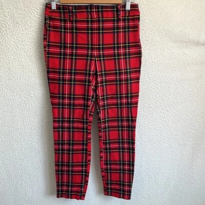 Pantalón Winnie J.Crew rojo a cuadros para mujer talla 0 Foto 1 de 4