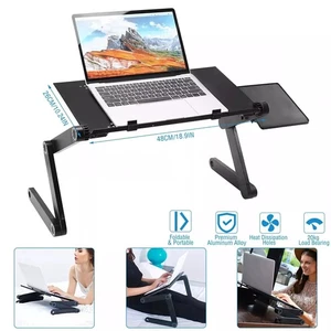 ❤️ 360° Regulowany stolik na laptopa Stojak Kanapa Taca na łóżko Komputer Notebook Biurko - Zdjęcie 1 z 11