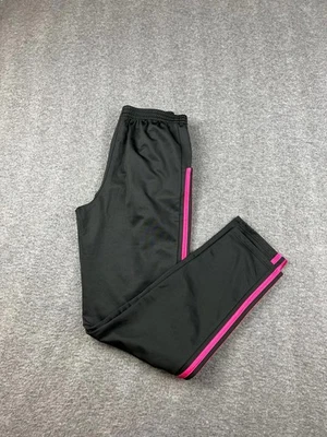 Adidas Black Athletic Pants with Pink Stripes Size 16 - Image 1 of 4