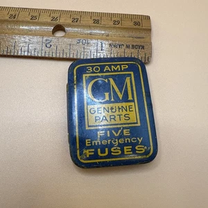 GM GENUINE PARTS 30 AMP FUSES (3) EMERGENCY FUSES IN ORIGINAL TIN - Picture 1 of 3