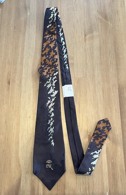 Corbata vintage nueva con etiquetas Countess Mara para hombre 100 % seda marrón bordada talla única Foto 1 de 4