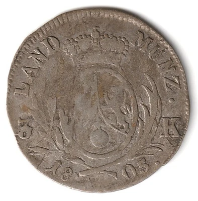 1805 German States Bavaria 3 Kreuzer Silver Scarce Free Shipping - Image 1 of 2