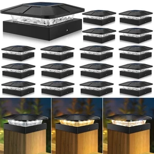 4x4 Solar Post Cap Lights Outdoor with 3 Modes, 16 Packs Fence Light Solar Po... - Foto 1 di 7