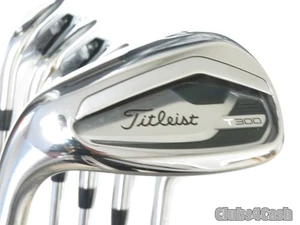 Titleist T300 2021 Irons True Temper AMT Red R300 Regular 5-P+48°  LEFT LH  NICE - Picture 1 of 7