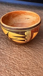 Hopi Keramik Topf braun signiert Olive Toney Y2 KG - Bild 1 von 3