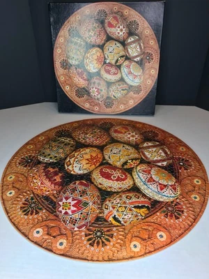 Vintage 1977 Springbok Circular Puzzle Ukrainian Folk Art Eggs 500+  Complete - Image 1 of 4