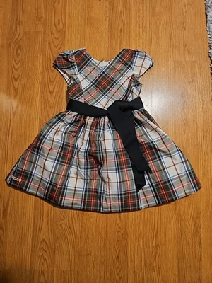 Vestido Polo Ralph Lauren Infantil 4T Estampa Xadrez Natal com Cinto - Imagem 1 de 4
