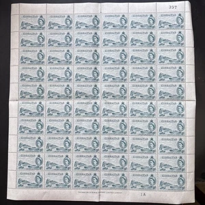 63053 Gibraltar #146 full Sheet 60 1954 Royal Visit Queen Elizabeth II MNHOG SP* - Picture 1 of 4