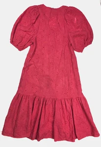 Zara "The Marta" besticktes Midikleid mit Puffärmeln und Ösen Damen Gr. XS neu ohne Etikett - Bild 1 von 5