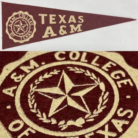1950s Texas A&M TAMU Aggies College Station University MINI Pennant 3.5x9.75 Cover