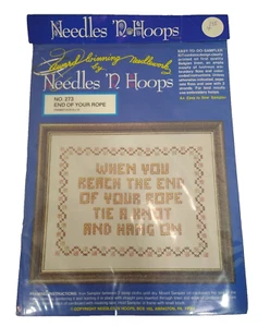 Needles 'N Hoops End of Your Rope Sampler Counted Cross Stitch Kit #273 (8x10) - Picture 1 of 6