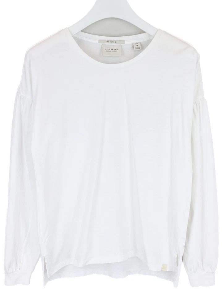 Sudadera Scotch & Soda Hombre M Manga Larga Talla Grande Más Larga En La Espalda Blanca Foto 1 de 4