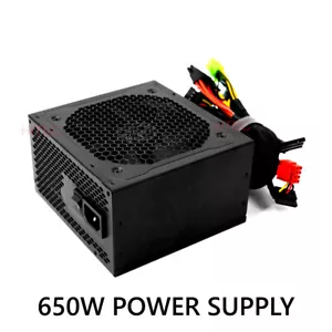 Quiet 650W ATX Computer Desktop PC Gaming Case PSU w/ 6+2 pin 120mm Cooling fan - Picture 1 of 11