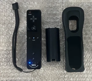 Official Wii WiiU Remote Nintendo Motion Plus Inside OEM Controller Tested Black - Picture 1 of 19