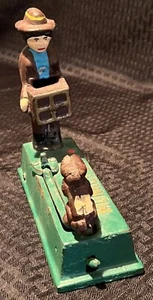 Vintage Man And Monkey Cast Iron Mechanical Bank - Picture 1 of 6
