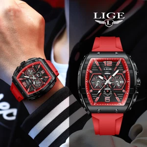 LIGE Men Watch Quartz Date Luminous Chronograph Waterproof Sport Male Wristwatch - Picture 1 of 11