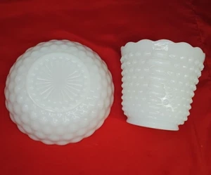 Juego de 2 tazones burbuja hobnail de colección anclaje hocking fuego rey - Imagen 1 de 16