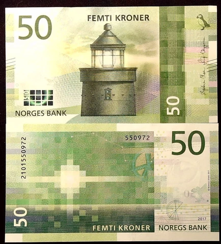 NORWAY 2017 50 KRONER UNC LIGHTHOUSE BANKNOTE   INV#B10286 Cover