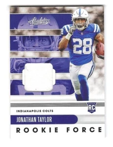 2020 ABSOLUTE ROOKIE FORCE JONATHAN TAYLOR JERSEY ROOKIE FOOTBALL CARD - Picture 1 of 1
