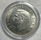 1952 SOUTH AFRICA GEORGE VI 300th ANNIVERSARY CAPE TOWN 5 SHILLINGS SILVER COIN