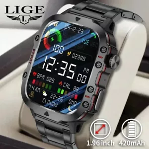 2.01" Al Voice Military Smart Watch Men Outdoor Watches IP68 Waterproof Gym Gift - Picture 1 of 28