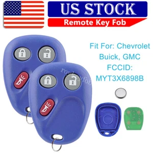 2 For 2002 - 2007 2008 2009 Chevrolet Trailblazer GMC Envoy Remote Key Fob Blue - Bild 1 von 9