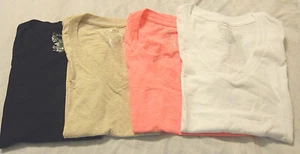 Camisetas básicas para mujer junior cuello en V lisas NUEVAS - Imagen 1 de 8