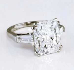 3.80 carat total 3 ct Cushion cut Diamond 14k Gold Ring lab grown IGI cert E VS1 - Picture 1 of 5