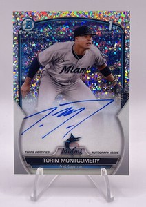 2023 Torin Montgomery 1st Bowman Chrome Speckle Auto /299 Miami Marlins