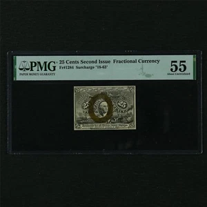 25 Cents Second Issue Fractional Currency Fr#1284 PMG 55 About UNC - Picture 1 of 5