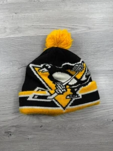 Pittsburgh Penguins Hat Cap Beanie Black Yellow NHL Hockey All Over Print CCM - Picture 1 of 7