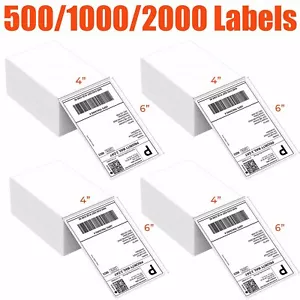 500/1000/2000 Fanfold 4x6 etichette termiche spedizione per stampante Zebra Rollo MUNBYN - Foto 1 di 11