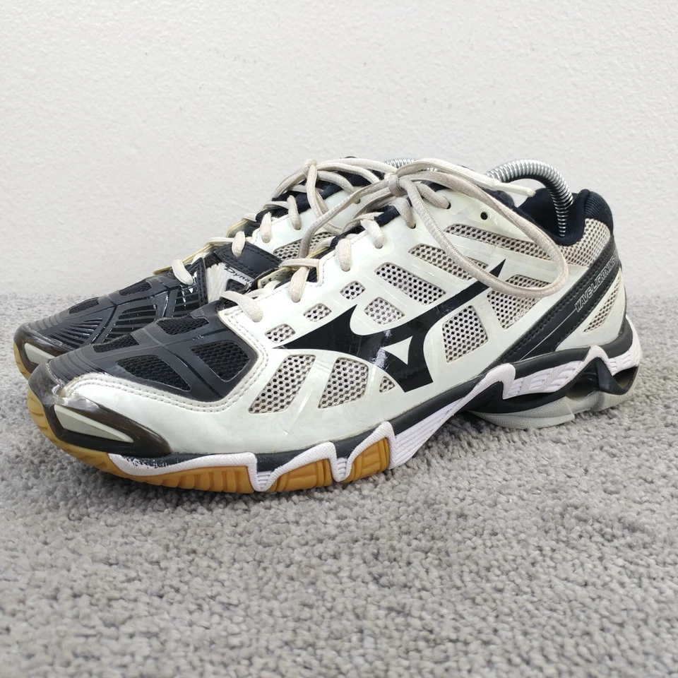 Mizuno Wave Lightning RX2 Womens Size 10 Volleyball Shoes White Black Low Top - Image 1 of 4