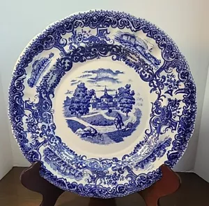 SS Rorstrand Svenska Slott Various Swedish Castle 9.5" Plate Blue/White Vintage - Picture 1 of 10