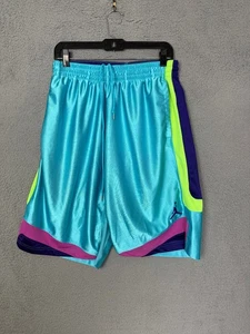 Jordan Air Basketball Shorts Mens Court Dazzle Blue Large Drawstring Dri Fit - Picture 1 of 7