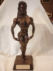 Female Panhandle Figure Trophy Muscle Woman Statue 14"H /Pre-owned (1) - Picture 1 of 8