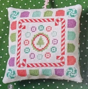 Punto de Cruz "BASTONES DE CARAMELO Y GOTAS DE GOMA" patrón ~ Navidad, menta, árbol - Imagen 1 de 1