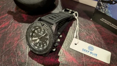 Deep Blue DayNight 43mm Tritium Diver Solar with Travel Case NEW - Image 1 of 3