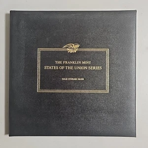 Álbum de plata esterlina maciza serie Estados de la Unión Franklin Mint, sin medallas - Imagen 1 de 14