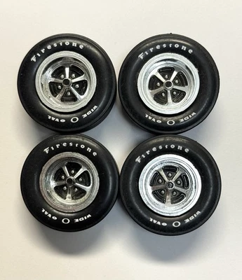 Mag Wheels & Firestone Wide Oval Tires 1/18 Ertl American Muscle  / Auto World - Image 1 of 4